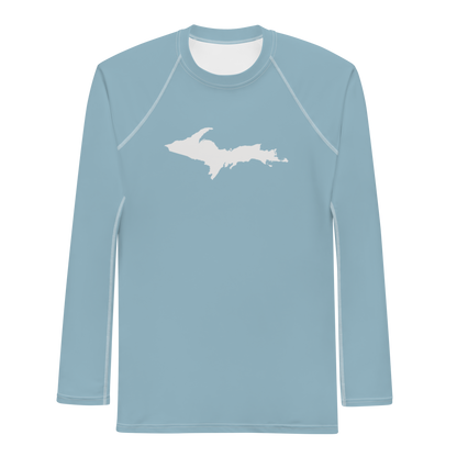 Michigan Upper Peninsula Rash Guard (w/ UP Outline) | Men's - Opal Blue