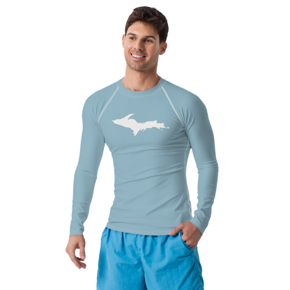 Michigan Upper Peninsula Rash Guard (w/ UP Outline) | Men's - Opal Blue