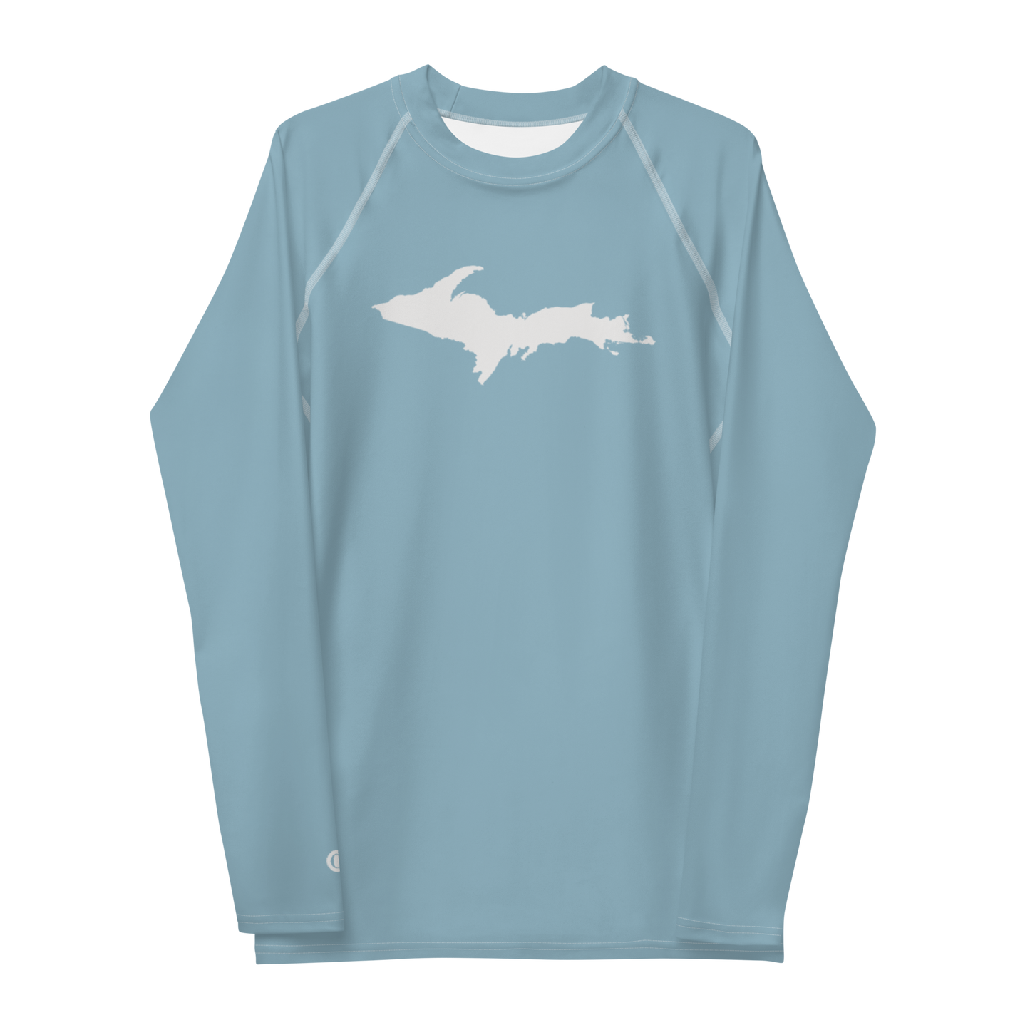 Michigan Upper Peninsula Rash Guard (w/ UP Outline) | Men's - Opal Blue