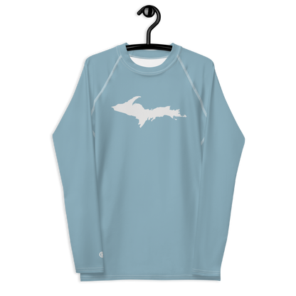 Michigan Upper Peninsula Rash Guard (w/ UP Outline) | Men's - Opal Blue