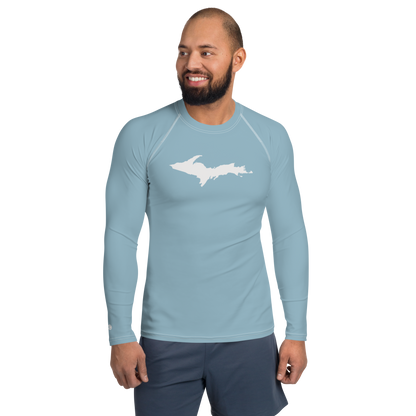 Michigan Upper Peninsula Rash Guard (w/ UP Outline) | Men's - Opal Blue