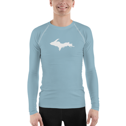 Michigan Upper Peninsula Rash Guard (w/ UP Outline) | Men's - Opal Blue