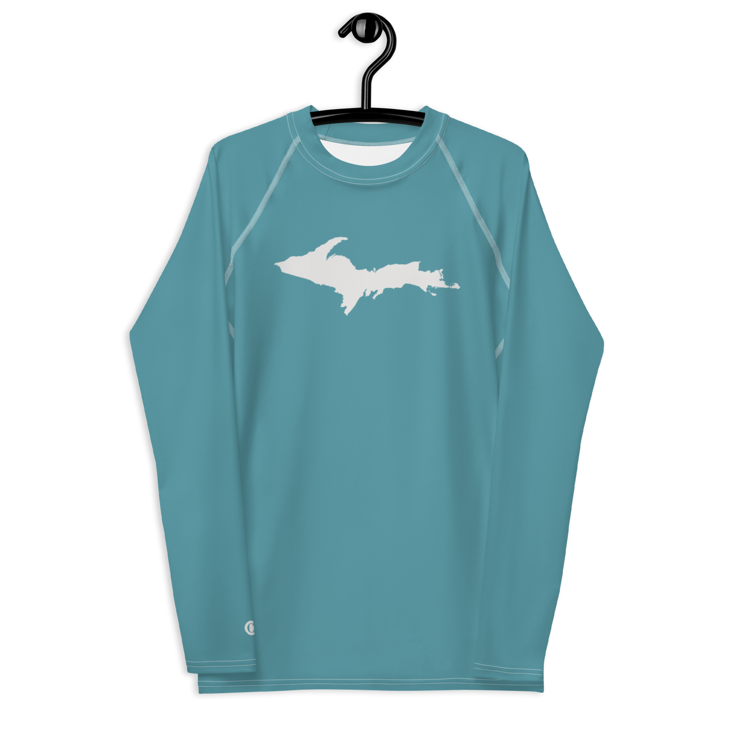 Michigan Upper Peninsula Rash Guard (w/ UP Outline) | Men's - Lake Huron Blue