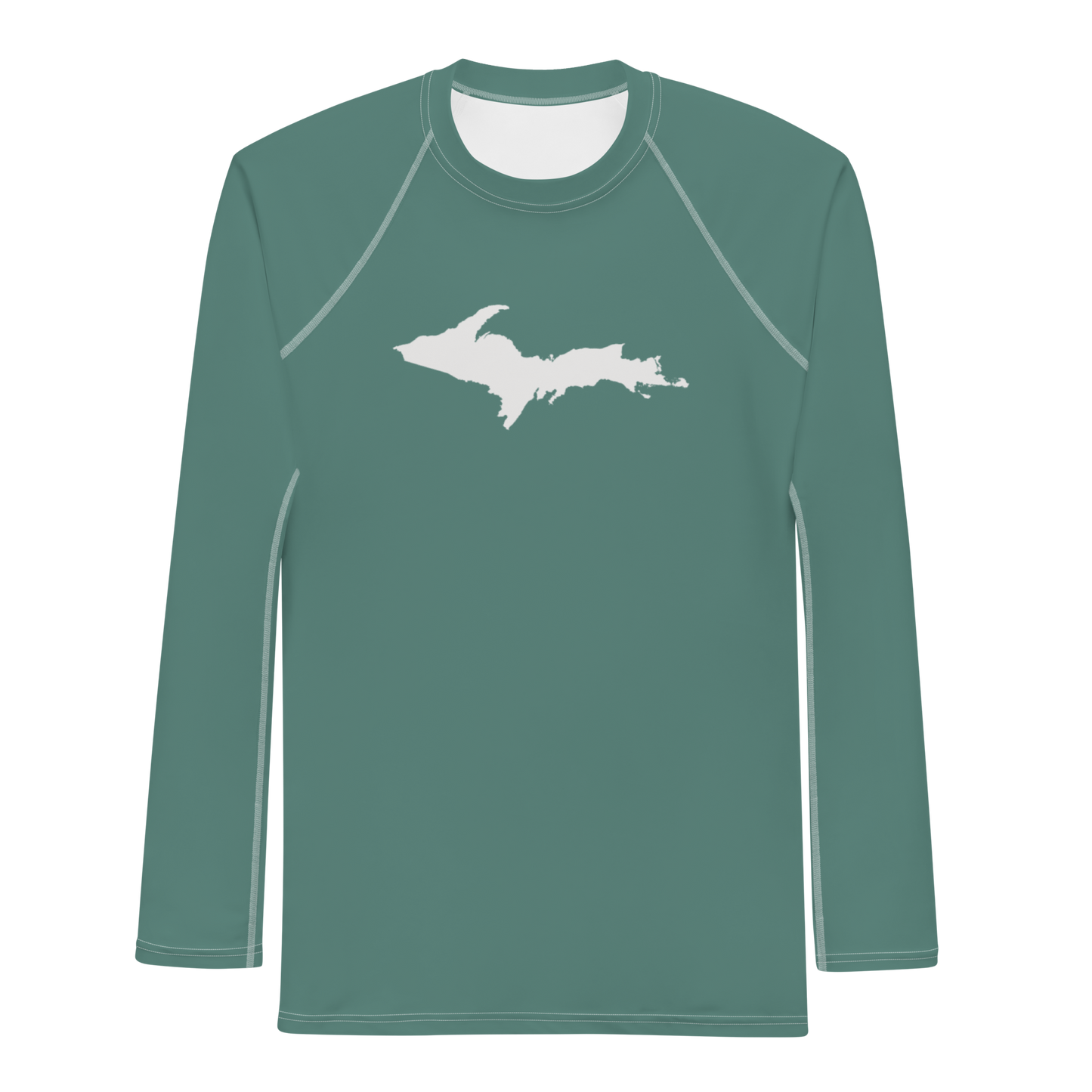 Michigan Upper Peninsula Rash Guard (w/ UP Outline) | Men's - Copper Green