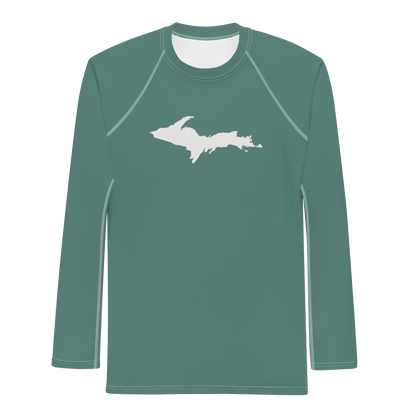 Michigan Upper Peninsula Rash Guard (w/ UP Outline) | Men's - Copper Green