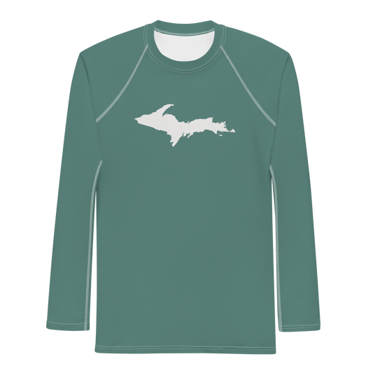 Michigan Upper Peninsula Rash Guard (w/ UP Outline) | Men's - Copper Green