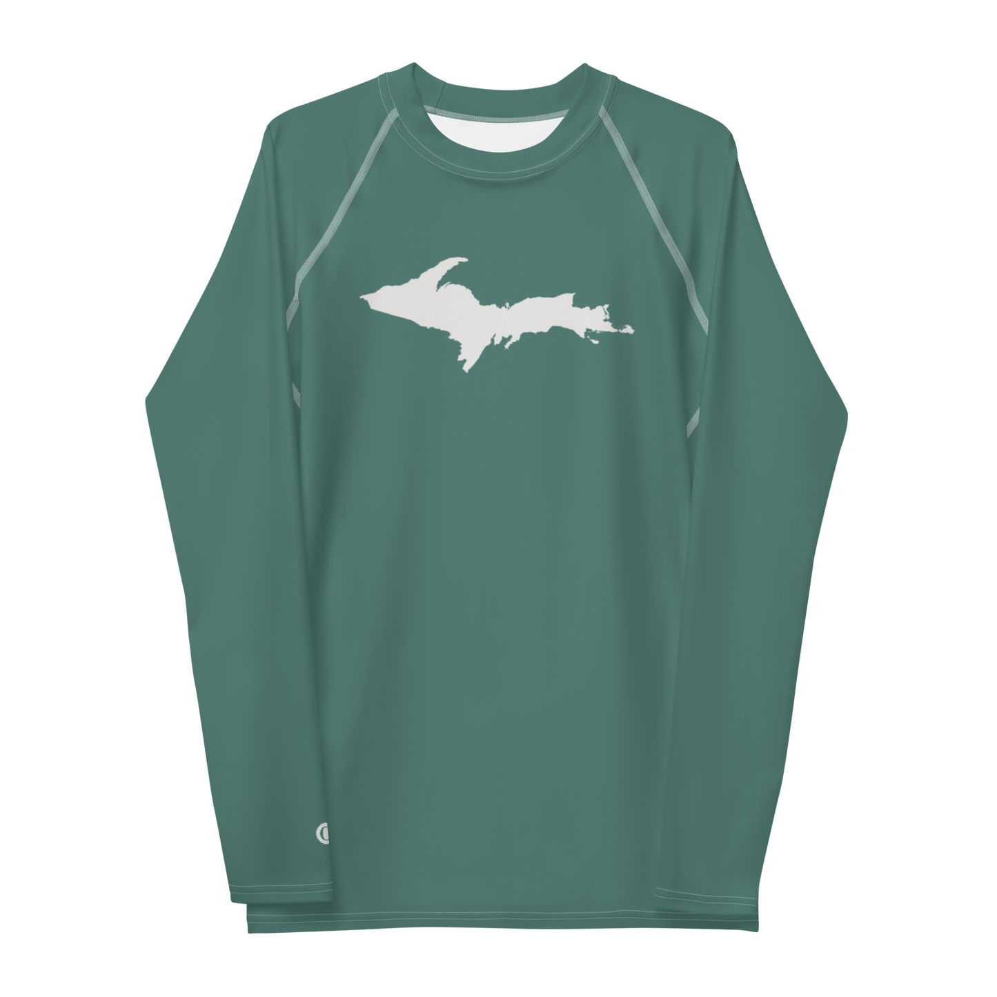 Michigan Upper Peninsula Rash Guard (w/ UP Outline) | Men's - Copper Green