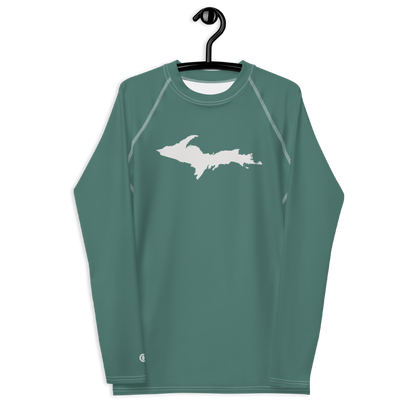 Michigan Upper Peninsula Rash Guard (w/ UP Outline) | Men's - Copper Green