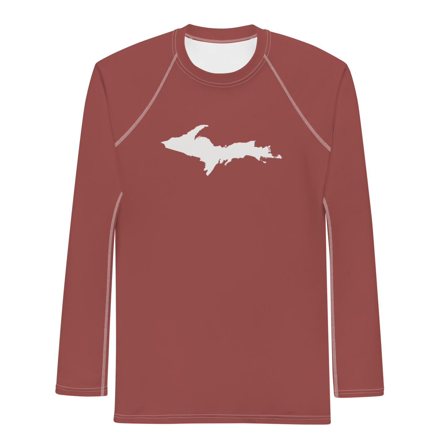 Michigan Upper Peninsula Rash Guard (w/ UP Outline) | Men's - Ore Dock Red