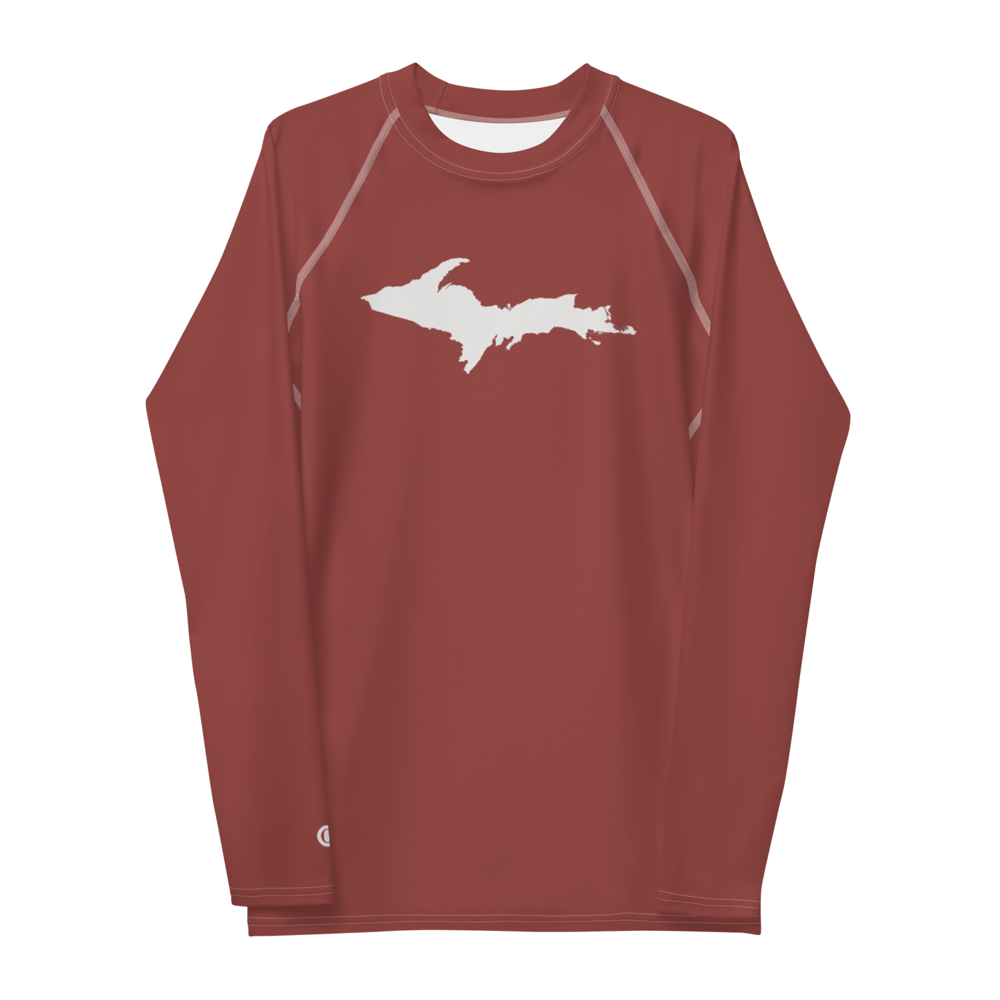 Michigan Upper Peninsula Rash Guard (w/ UP Outline) | Men's - Ore Dock Red