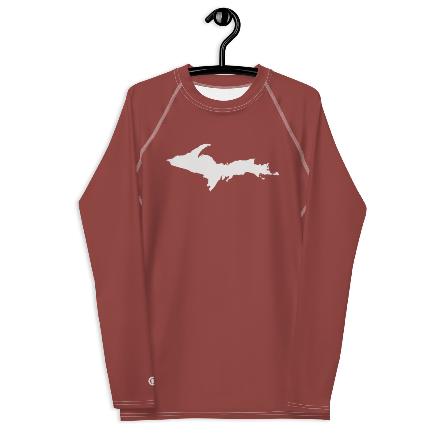 Michigan Upper Peninsula Rash Guard (w/ UP Outline) | Men's - Ore Dock Red