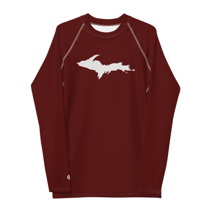 Michigan Upper Peninsula Rash Guard (w/ UP Outline) | Men's - Cherrywood Color