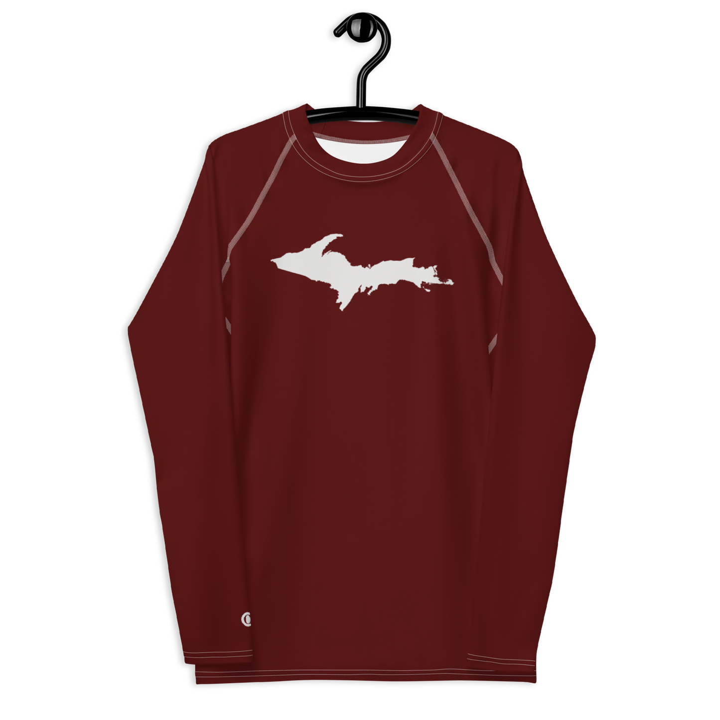 Michigan Upper Peninsula Rash Guard (w/ UP Outline) | Men's - Cherrywood Color