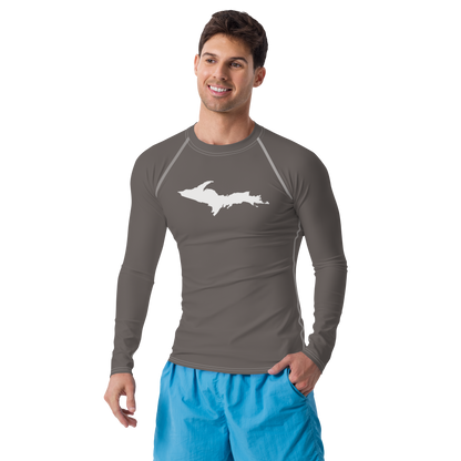 Michigan Upper Peninsula Rash Guard (w/ UP Outline) | Men's - Warren Tank Grey