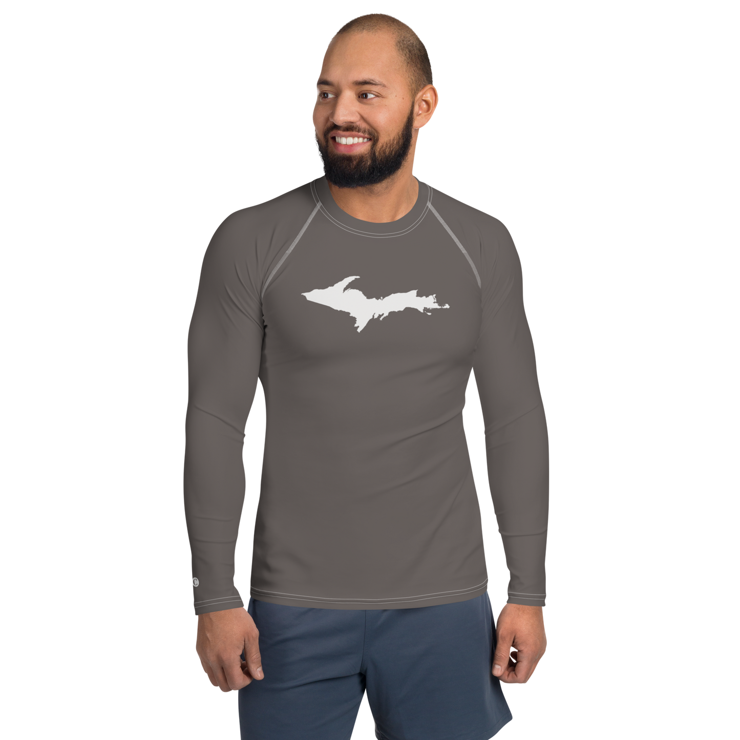 Michigan Upper Peninsula Rash Guard (w/ UP Outline) | Men's - Warren Tank Grey