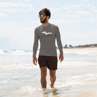 Michigan Upper Peninsula Rash Guard (w/ UP Outline) | Men's - Warren Tank Grey