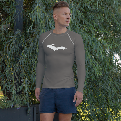 Michigan Upper Peninsula Rash Guard (w/ UP Outline) | Men's - Warren Tank Grey