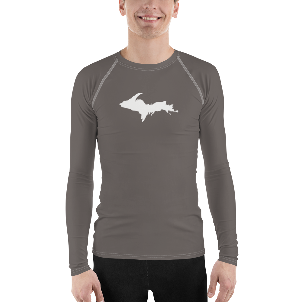 Michigan Upper Peninsula Rash Guard (w/ UP Outline) | Men's - Warren Tank Grey