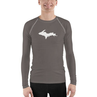 Michigan Upper Peninsula Rash Guard (w/ UP Outline) | Men's - Warren Tank Grey