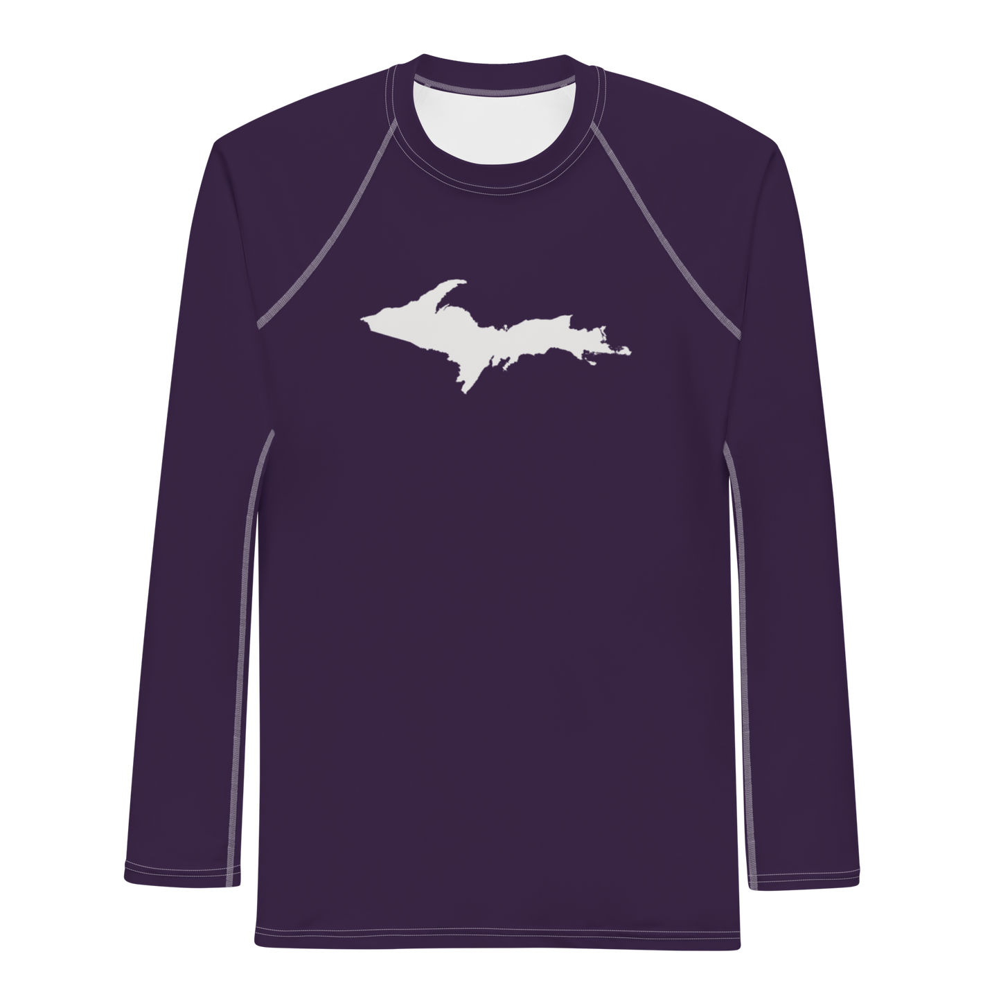 Michigan Upper Peninsula Rash Guard (w/ UP Outline) | Men's - Blackcurrant