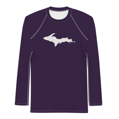 Michigan Upper Peninsula Rash Guard (w/ UP Outline) | Men's - Blackcurrant