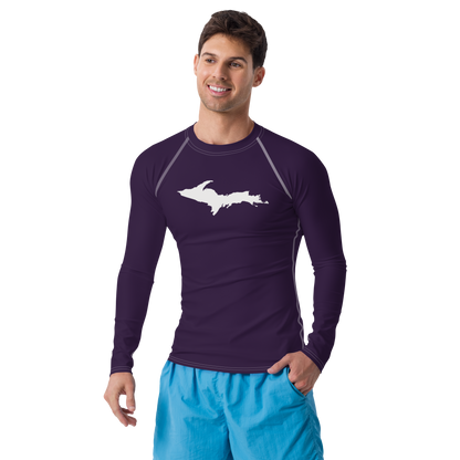 Michigan Upper Peninsula Rash Guard (w/ UP Outline) | Men's - Blackcurrant