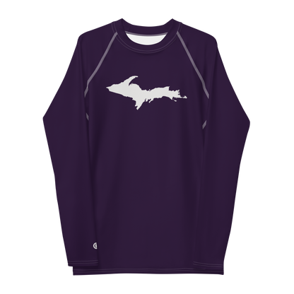 Michigan Upper Peninsula Rash Guard (w/ UP Outline) | Men's - Blackcurrant