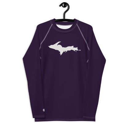 Michigan Upper Peninsula Rash Guard (w/ UP Outline) | Men's - Blackcurrant