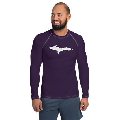 Michigan Upper Peninsula Rash Guard (w/ UP Outline) | Men's - Blackcurrant