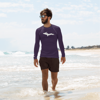 Michigan Upper Peninsula Rash Guard (w/ UP Outline) | Men's - Blackcurrant