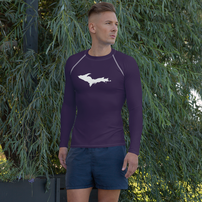 Michigan Upper Peninsula Rash Guard (w/ UP Outline) | Men's - Blackcurrant