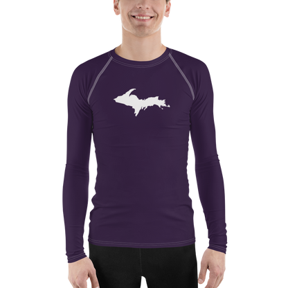 Michigan Upper Peninsula Rash Guard (w/ UP Outline) | Men's - Blackcurrant