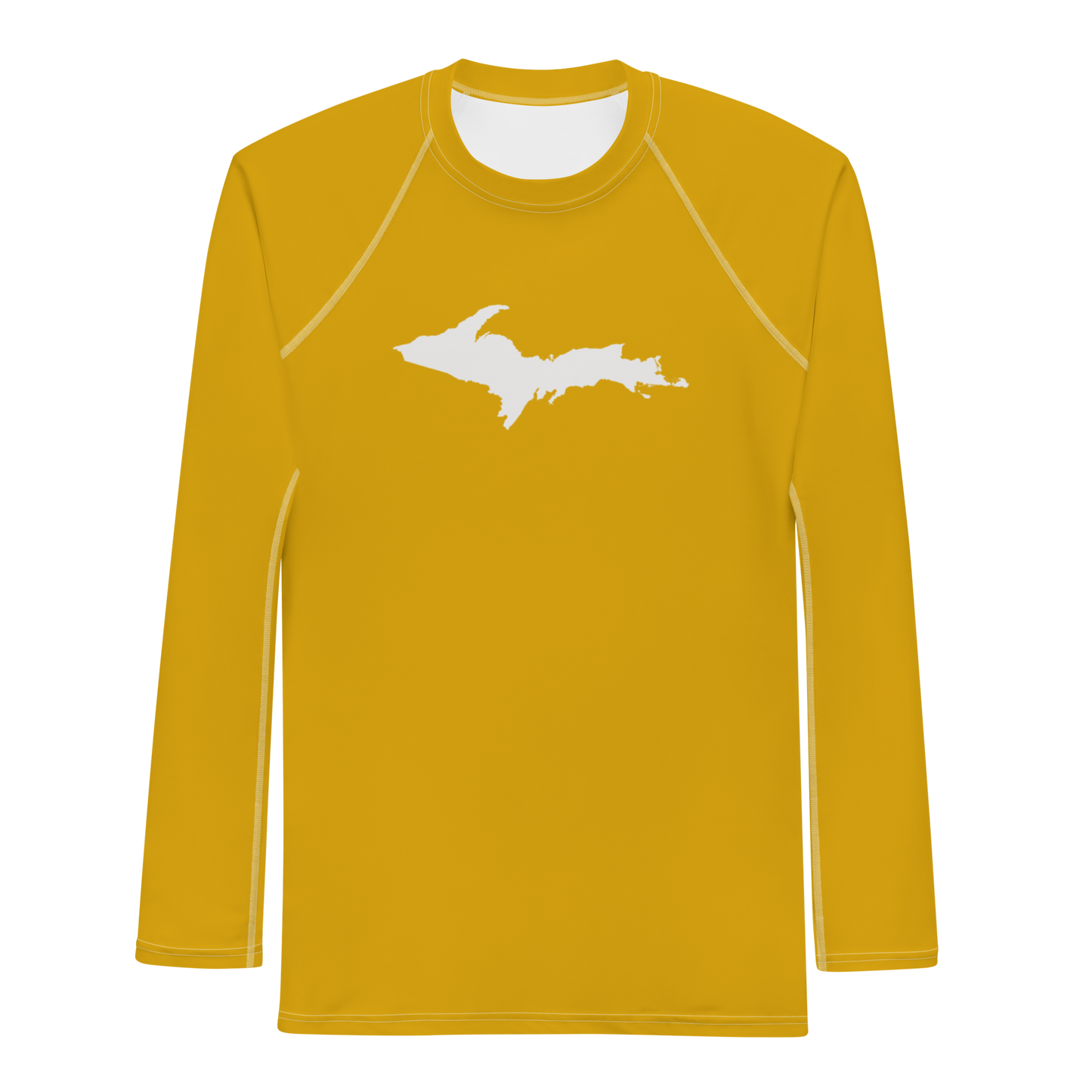 Michigan Upper Peninsula Rash Guard (w/ UP Outline) | Men's - Gold