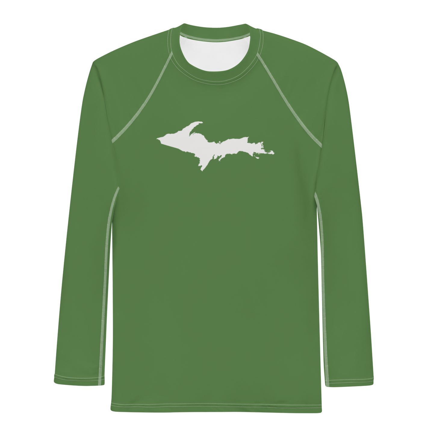 Michigan Upper Peninsula Rash Guard (w/ UP Outline) | Men's - Pine Green