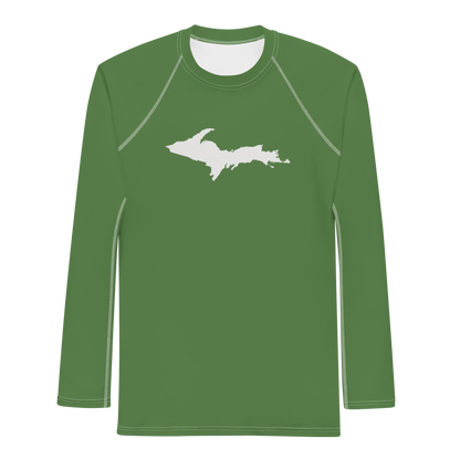 Michigan Upper Peninsula Rash Guard (w/ UP Outline) | Men's - Pine Green