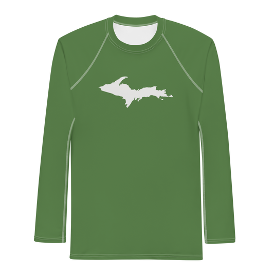 Michigan Upper Peninsula Rash Guard (w/ UP Outline) | Men's - Pine Green