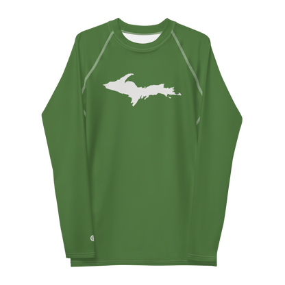 Michigan Upper Peninsula Rash Guard (w/ UP Outline) | Men's - Pine Green