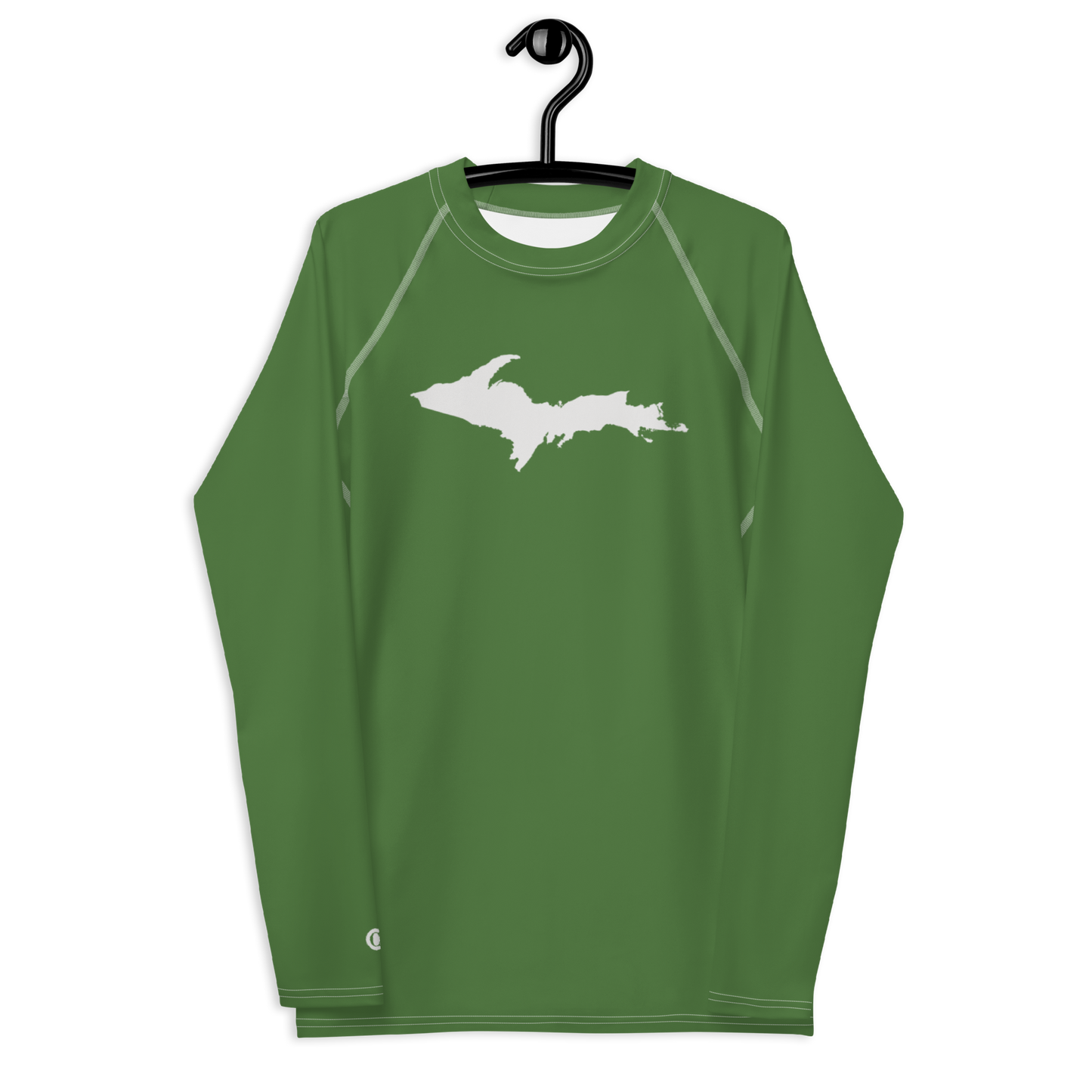 Michigan Upper Peninsula Rash Guard (w/ UP Outline) | Men's - Pine Green