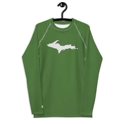 Michigan Upper Peninsula Rash Guard (w/ UP Outline) | Men's - Pine Green