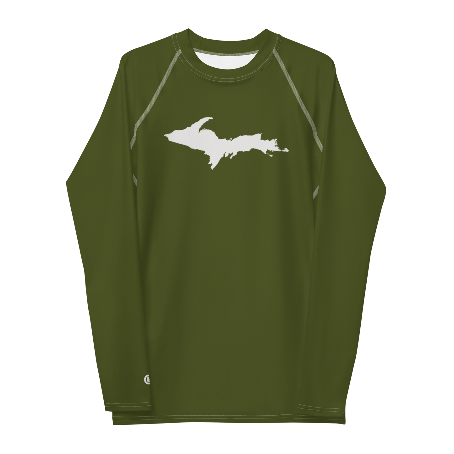 Michigan Upper Peninsula Rash Guard (w/ UP Outline) | Men's - Army Green