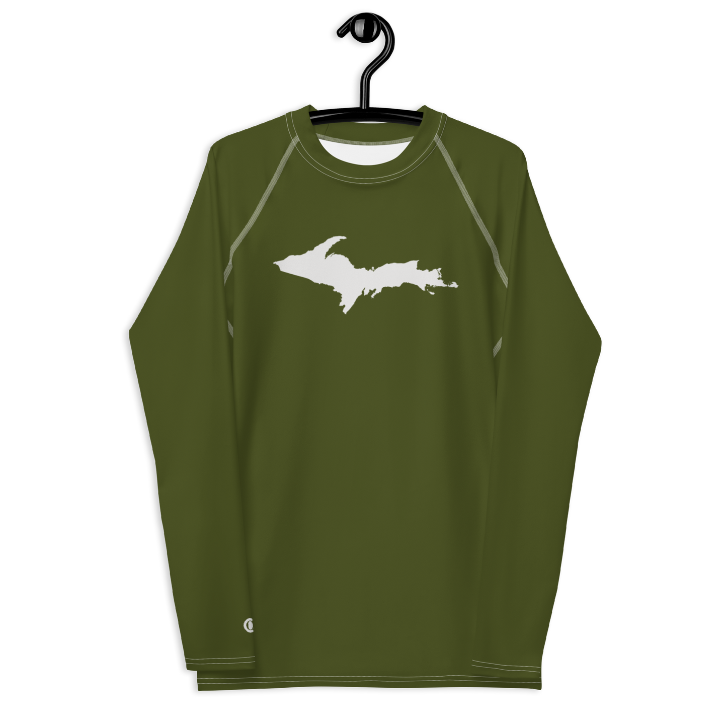 Michigan Upper Peninsula Rash Guard (w/ UP Outline) | Men's - Army Green