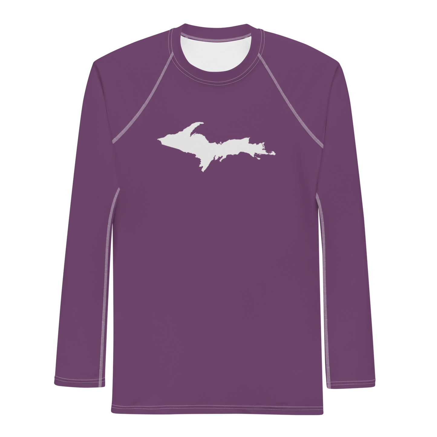 Michigan Upper Peninsula Rash Guard (w/ UP Outline) | Men's - Plum