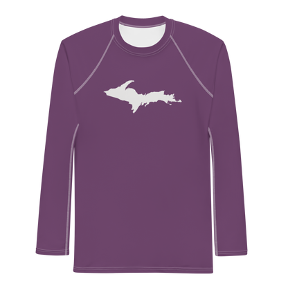 Michigan Upper Peninsula Rash Guard (w/ UP Outline) | Men's - Plum