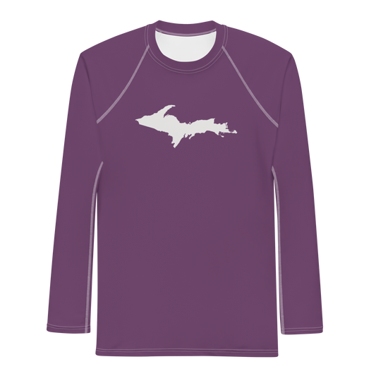 Michigan Upper Peninsula Rash Guard (w/ UP Outline) | Men's - Plum