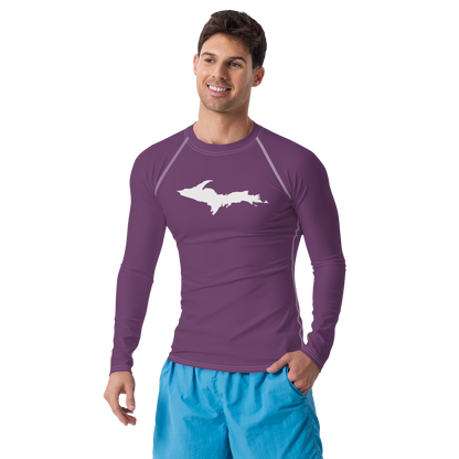 Michigan Upper Peninsula Rash Guard (w/ UP Outline) | Men's - Plum