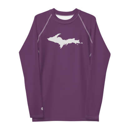 Michigan Upper Peninsula Rash Guard (w/ UP Outline) | Men's - Plum