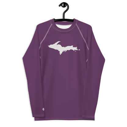 Michigan Upper Peninsula Rash Guard (w/ UP Outline) | Men's - Plum