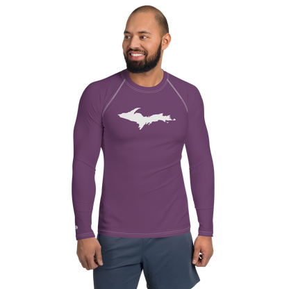 Michigan Upper Peninsula Rash Guard (w/ UP Outline) | Men's - Plum