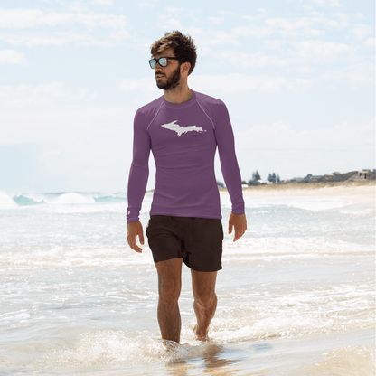 Michigan Upper Peninsula Rash Guard (w/ UP Outline) | Men's - Plum