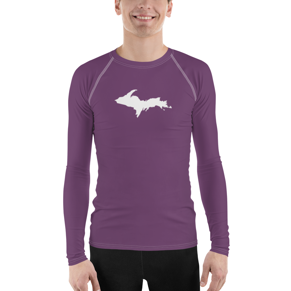 Michigan Upper Peninsula Rash Guard (w/ UP Outline) | Men's - Plum